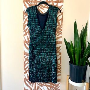 Green Vintage Sequins Dress